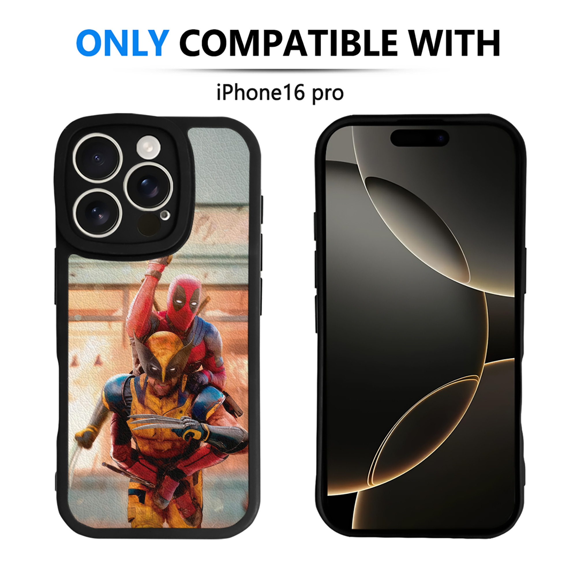 （画像用） Deadpool デッドプール 【iPhone 16シリーズ対応】シリコンスマホケース（レザー調） 材質：シリコン